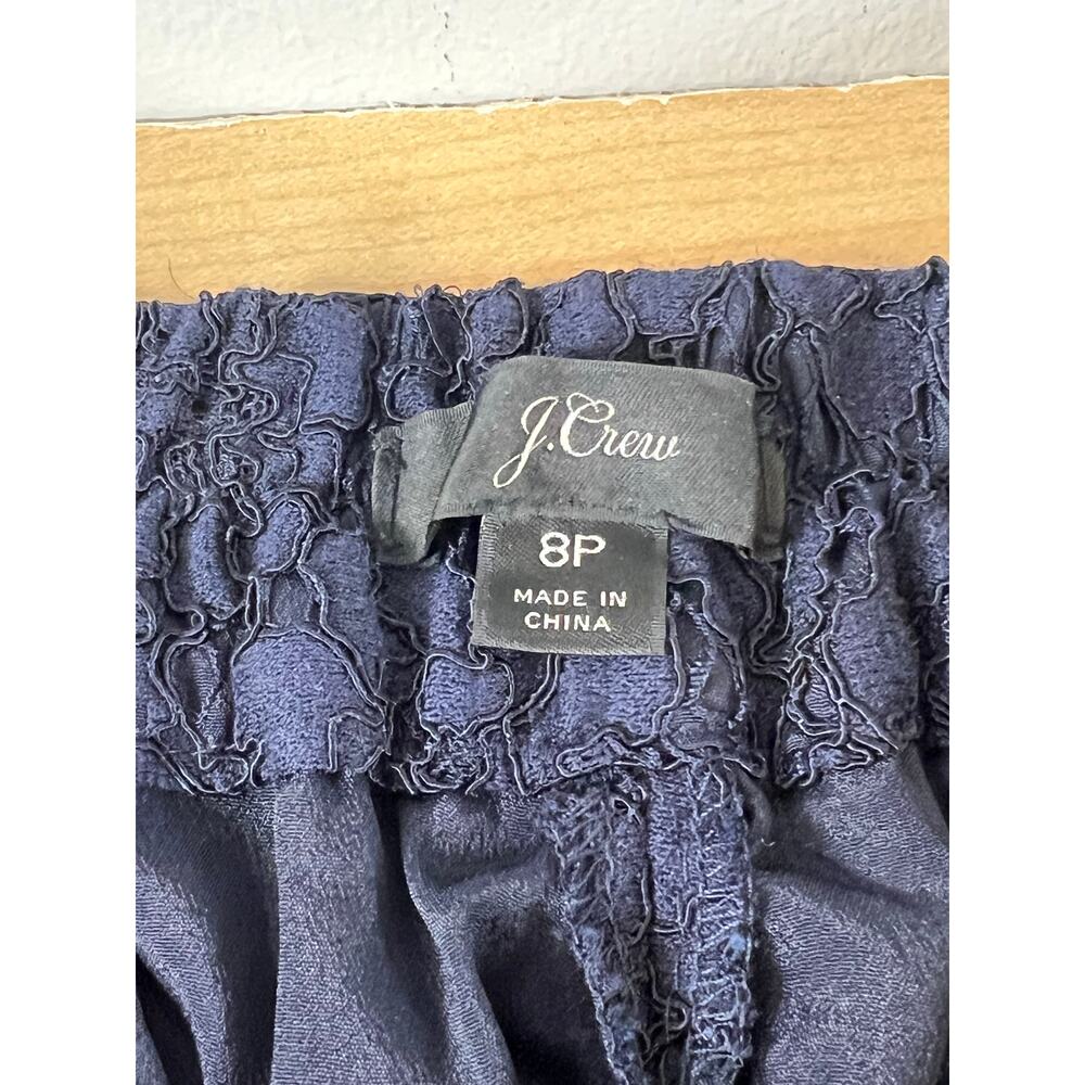 J Crew Lace Ruffle-Neck Top And Lace Pant Set Dark Blue Womans Petite 8 M - Picture 10 of 14